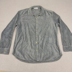 Adam Mar Montauk Oxford Snap Button Shirt Gray Mens XL French Terry Casual